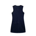 thumbnail image 3 of HH TRAF Vestido corto de mezclilla sin mangas con cuello redondo y nueva moda retro para mujer, vestido informal elegante con cremallera para la calle, 3 of 4