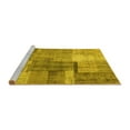 thumbnail image 2 of Ahgly Company Machine Washable Indoor Square Patchwork Yellow Transitional Area Rugs, 4' Square, 2 of 4