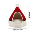 thumbnail image 3 of Red Christmas Hat Pet Bed Pet Villa Kitty Bed Dog Bed Removable And Washable Dog Bed Winter Warm Cats Bed, 3 of 6