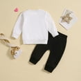 thumbnail image 4 of Baby Outfits Kids Long Sleeve Letter Prints Tops Solid Pants 2Pcs Set Outfits Boy Baby Clothes Black 6 Months-12 Months, 4 of 7