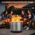thumbnail image 3 of LiteHaven 19.5 inch Smokeless Fire Pit with Carry Bag, Stainless Steel Outdoor Smokeless Firepit, Wood Burning Fire Pits for Camping, Bonfire,Low Smoke Firepit for Outside Silver, 3 of 7