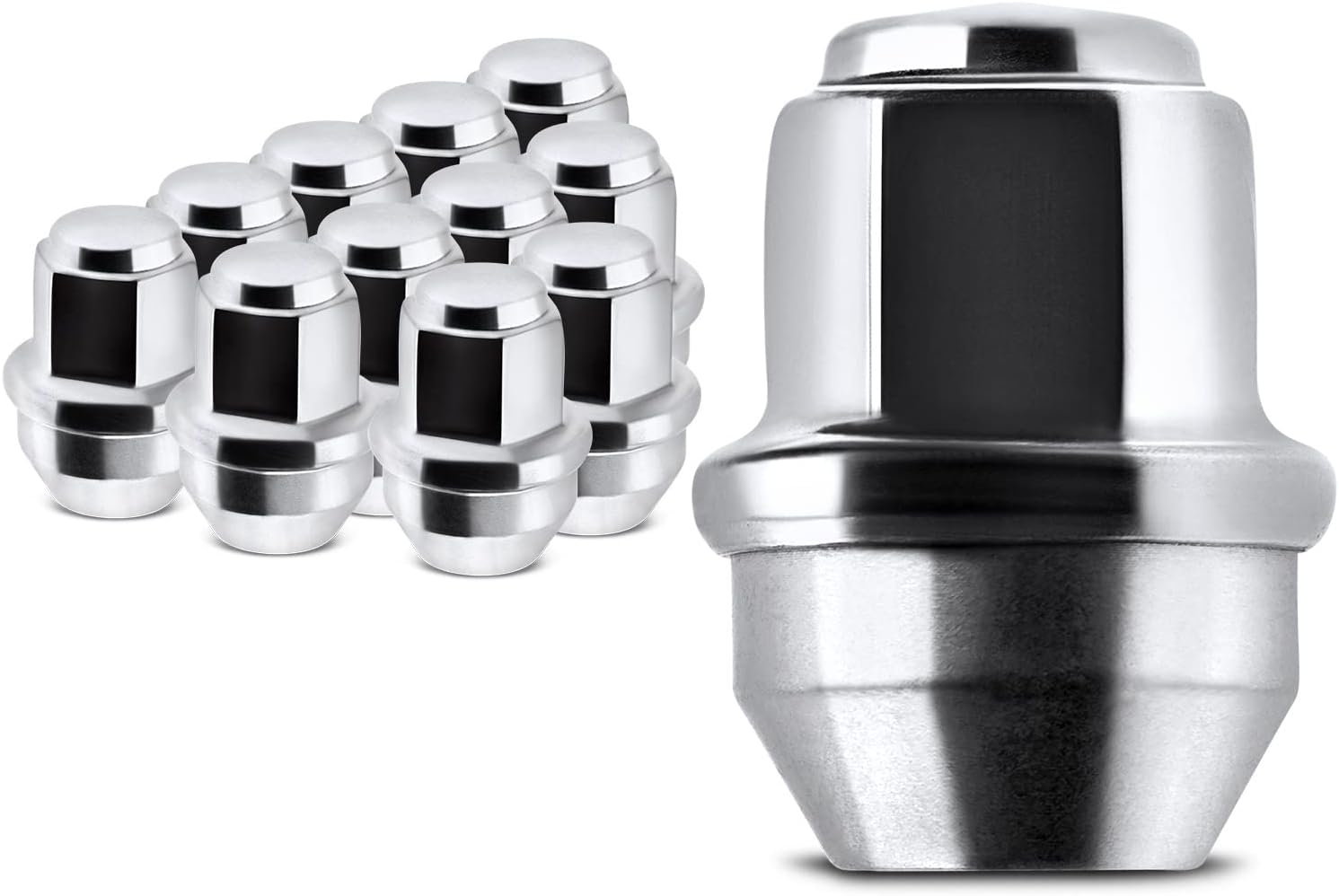 Gorilla Wheel Locks – 12mm X 1.25 Thread, Bulge Acorn, Chrome – 4-Pack With Key – 71621N