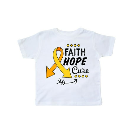 

Inktastic Faith Hope Cure Childhood Cancer Awareness with Arrow Gift Toddler Boy or Toddler Girl T-Shirt