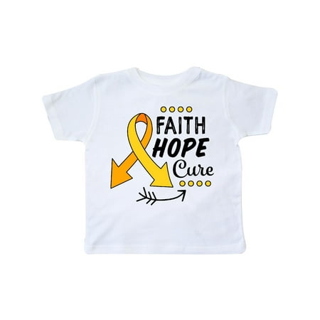 

Inktastic Faith Hope Cure Childhood Cancer Awareness with Arrow Gift Toddler Boy or Toddler Girl T-Shirt