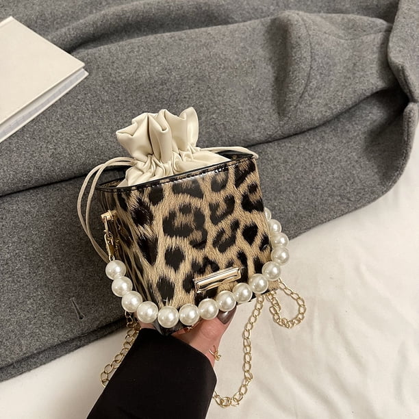 Bolsa Crossbody para mujeres Bolso de hombro leopardo PU Cierre de cuero Cierre Messenger Bolsen de moda para viajar por trabajo