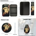 thumbnail image 7 of Pzuqiu 14 Pcs Car Seat Covers Full Set Steering Wheel Seat Belt Headrest Coasters Center Console Cushion Pad Keychain Automotive Interior Accessories Eagle Forest Print Fit Most Vehicles, 7 of 7