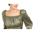 thumbnail image 2 of Bar III Women's Square Neck Smocked Puff Sleeve Top Green Size Large, 2 of 3