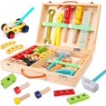 thumbnail image 1 of Juguete a partir de 3 años, regalo niño/niña de 5 años, caja de herramientas infantil juguetes de madera con caja de madera, juguetes Montessori de 3 4 5 6 años para niños niñas, 1 of 5