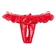 thumbnail image 1 of Gibobby Verano calzoncillos adelgazantes Tanga encaje con abierta para mujer Bragas transparentes con perlas masaje（Rojo， XL), 1 of 3