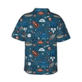 thumbnail image 3 of Daiia Cartoon Space1 Hawaiian Shirt for Men Gentle Cotton Regular Short Sleeve Casual-Small, 3 of 9