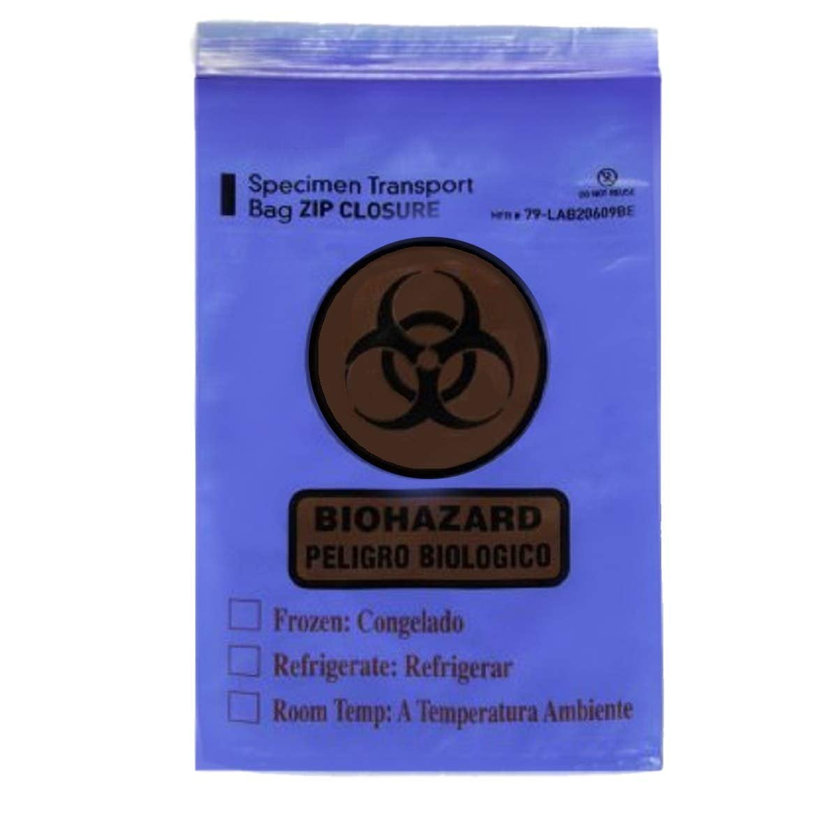Specimen Transport Bags 6 x 9. Pack of 1000 Zip Lock Biohazard Lab Bags with Document Pouch Blue