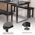 thumbnail image 3 of PORKISS 47.2" Dining Table Set for 4, 3 Piece Kitchen Table Set with 2 Benches, Space Saving Breakfast Nook Dining Set, Small Dining Room Table Set for Apartment, Black, 3 of 8