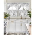 thumbnail image 4 of Gray Marble Swag Curtains for Living Room/Bedroom Windows, Modern Simple Gradient Abstract Patterned Kitchen Curtains and Valances Set 36 Inch Length, Light Filtering Swags Valance Curtain Panels, 4 of 5