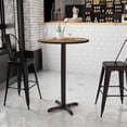 thumbnail image 2 of Bowery Hill Table de Bar de Restaurant Ronde de 30 Pouces en Noir et Noyer, 2 of 4