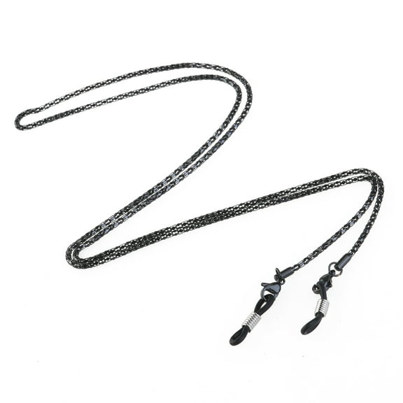 Raindrops 31.5In Long 1Pack Eyeglass Sunglasses Chain Black Stainless Steel Non-slip Adjustable for Men and Women