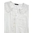 thumbnail image 4 of Women’s Pretty Garden VNECK POPLIN SLEEVE TOP - BUTTON UP TOP, 4 of 6