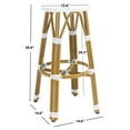 thumbnail image 3 of SAFAVIEH Kelsey Outdoor Patio Rattan Bar Stool, White, 3 of 10