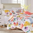 thumbnail image 5 of Global Trends Wildflower Dream Modern Floral 100% Cotton Reversible Quilt Set, White, 5-Piece Full/Queen, 5 of 5