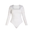 thumbnail image 5 of Madden NYC Women's Ruched Square Neck Bodysuit, Sizes XXS-XXL, 5 of 5