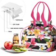 thumbnail image 4 of Pioneer Flower Floral Print Pattern Drawstring Lunch Bag Women - Drawstring Lunch Bag Insulated for Work Office - Stain-Resistant Large Lunchbags for Women with Multi-Pockets, 4 of 6