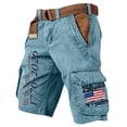 thumbnail image 2 of IYYVV 250 Anniversary USA Shorts for Men Cargo Shorts American Flag Patriotic 4th of July Short Independence Day Slacks Blue 3XL, 2 of 4