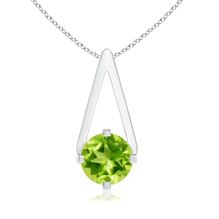 14k White Gold AA Qualiity Diamond 6mm Triangle Necklace