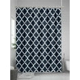 thumbnail image 5 of Fsddascl Navy Blue Morocco Shower Curtain Set - 48" x 72" Washable Bathtub Curtain with 12 Hooks, Modern Farmhouse Minimalist Plaid Waterproof Fabric Stall Shower Curtains for Bathroom/Bathtub, 5 of 6