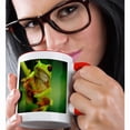 thumbnail image 2 of 3dRose, Green tree frog on a twig, 11oz Two-Tone Red Mug, 2 of 7