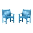 thumbnail image 2 of WestinTrends Malibu Outdoor Patio HDPE Adirondack Dining Arm Chairs (Set of 2), Pacific Blue, 2 of 9