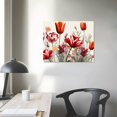 thumbnail image 3 of EastSmooth  Tulip Flower Wall Art Canvas Flowers Wall Decor White Background on Tulip Abstract Floral Orange and Red Painting Modern Minimalism Artwork for Home Living Room Bedroom, 3 of 4