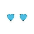 thumbnail image 3 of 1.0 Ct Heart Cut Studs Blue Turquoise 18K White Solid Solid Gold Everyday Dainty Earrings Push Back, 3 of 7