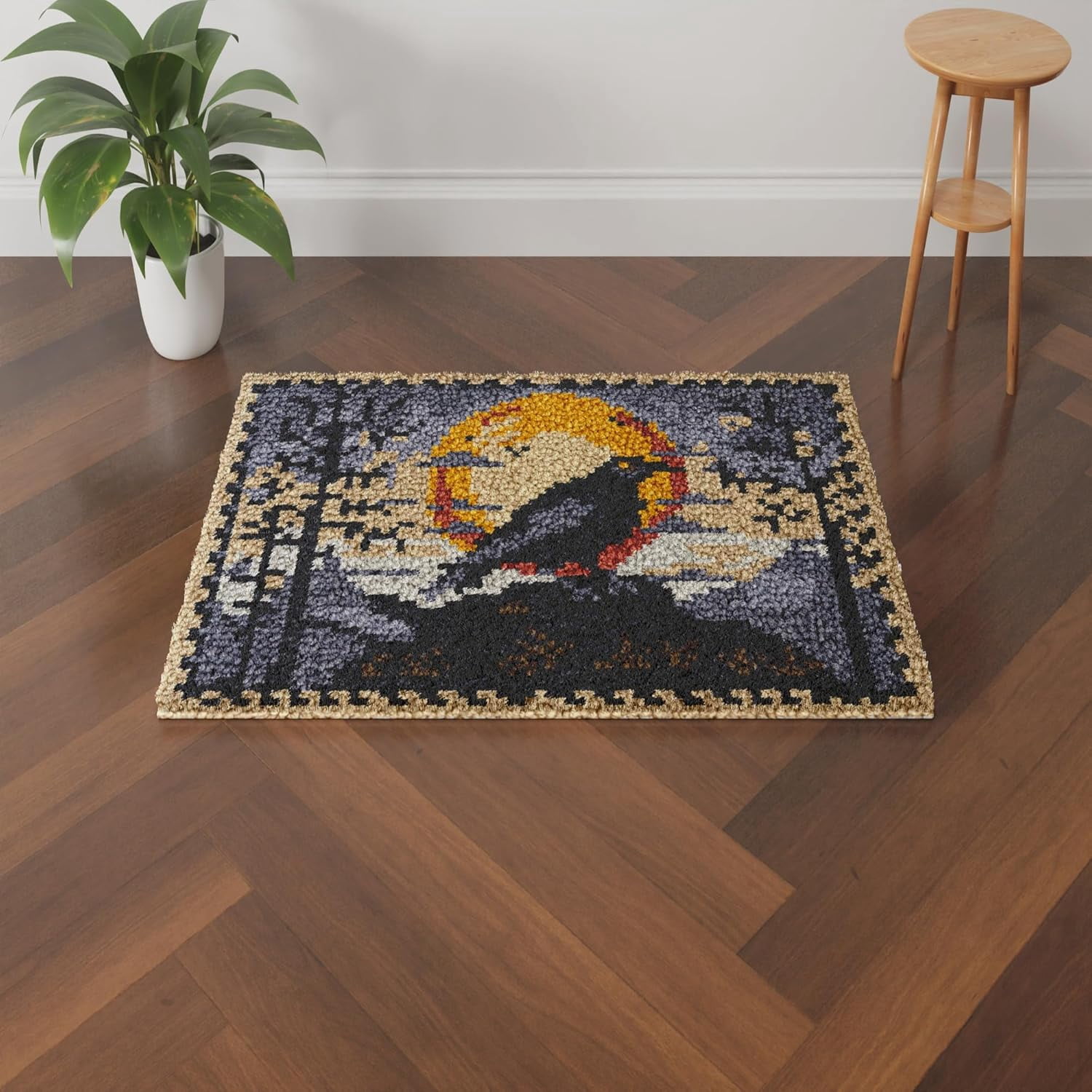 ShowNiceArt Latch Hook Rectangle Rug Kits，Halloween | for Adults Needle Crochet Yarn Embroidery Carpet Hook 50 × 38cm / 19.7 * 15.0 inches