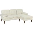 thumbnail image 1 of HOMCOM L-Shape Sofa with Right Chaise Lounge and Rubber Wooden Legs, Cream, 1 of 10