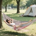 thumbnail image 6 of Hanging Hammock Portable Travel Camping For Outdooor Beach Camping Hiking White Yellow, 6 of 8