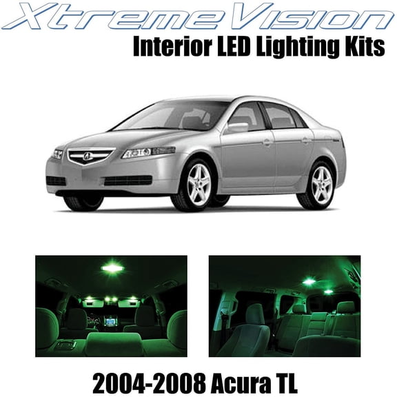 XtremeVision Interior LED for Acura TL 2004-2008 14 pcs Green Interior LED Kit   Installation Tool
