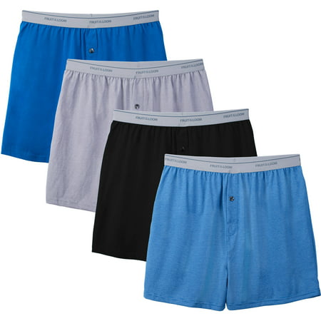 Fruit of the Loom Big Men's Assorted Knit Boxer Extended Sizes, 4 Pack ...