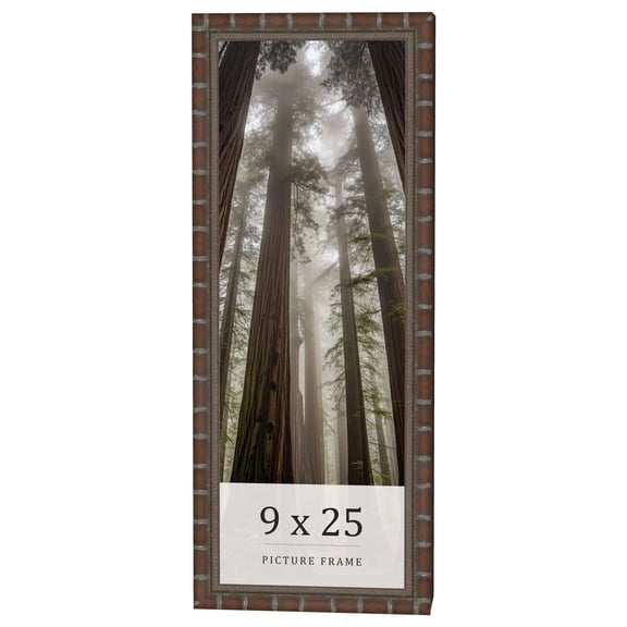 9x25 Dark Brown Bamboo Real Wood Picture Frame Width 1.5 inches | Interior Frame Depth 0.5 inches |