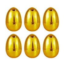 Tahtuvzn School Home Decor 6Pcs Golden Eggs Plastic Easter Fillable Surprise Empty for Game Toddler Toy Basket Stuffers Toys Filling Treats