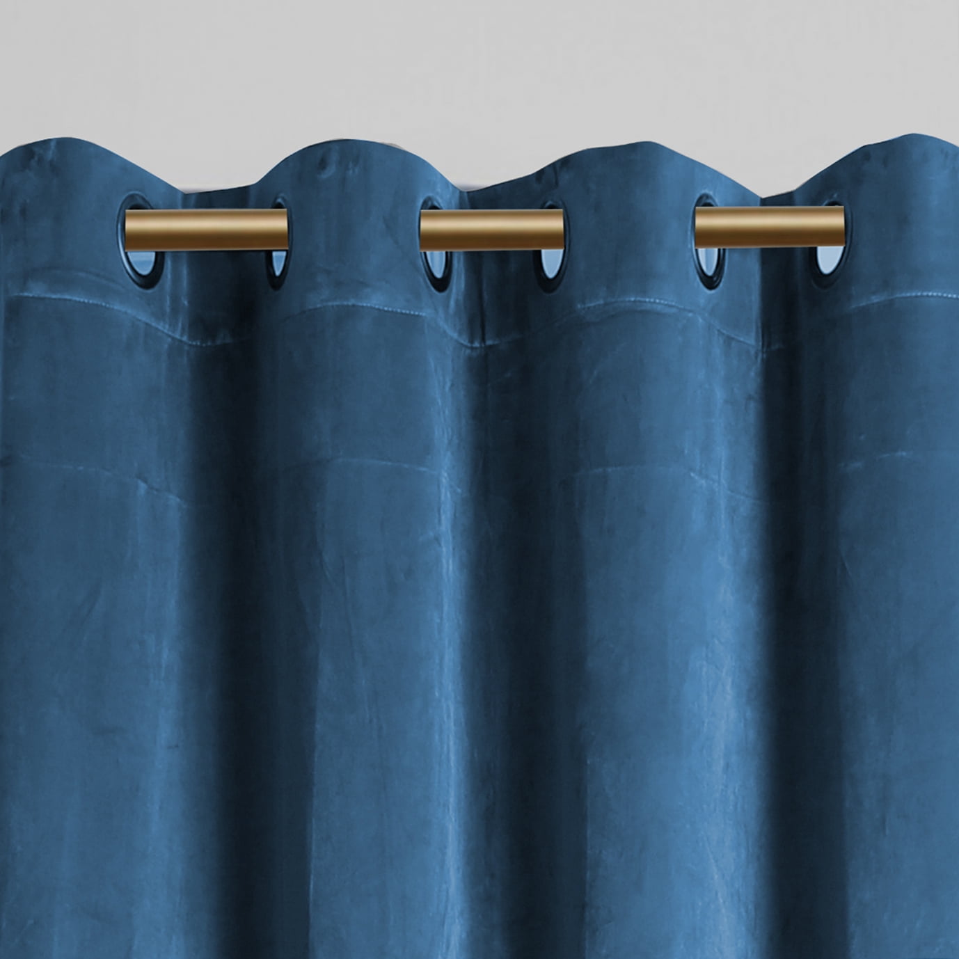 Verona Velvet Window Panel Pair Medium Blue 50"x84"