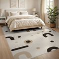 thumbnail image 3 of ODIKA 8'x10' Beige Brown Modern Abstract Geometric Washable Area Rug Contemporary Minimalist Scattered Circles Ovals Non-Shedding, Easy Care, for King Size Bedroom Under Bed, Master Suite, 3 of 7