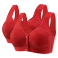 thumbnail image 1 of Plus Size Bras for Women Front Closure Bras Push Up Non Underwire Front Button Bra 2 Pc Set, 1 of 4