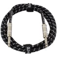 thumbnail image 1 of GLS Audio Instrument Cable - 1/4 Inch TS to 1/4 Inch Instrument Cable for Bass/Electric Guitar- Black/Grey Braided Tweed, 10ft, 1 of 6