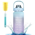 thumbnail image 2 of Botella Motivacional HAPPY ME 1lt con Popote Plástico Integrado Azul 2L, 2 of 8