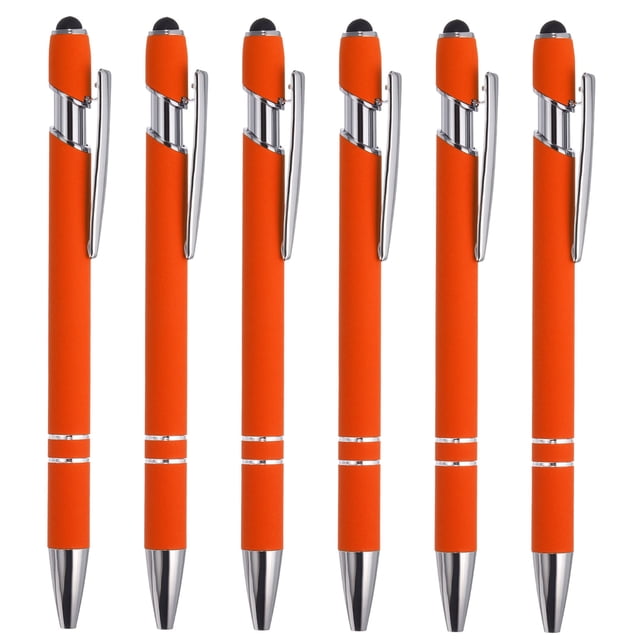 Unique Bargains Stylo à Bille avec Pointe de Stylet, Pointe Moyenne, 1.0mm, Encre Noire, Lot de 6
