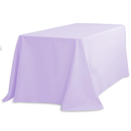 LinenTablecloth 90 x 132-Inch Rectangular Polyester Tablecloth with Rounded Corners, Lavender