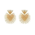 thumbnail image 3 of Elegantes pendientes colgantes de hojas de metal para mujer, ideales para festivales. Dorado, 3 of 9