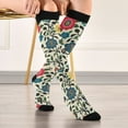 thumbnail image 5 of FORMRS Womens Knee High Socks Casual Long Thick Travel Daily Wear, 2 Pairs, Vibrant Floral, 5 of 6