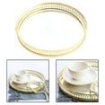 thumbnail image 4 of Golden Mirror Decorative Vintage Metal Plate Vanity Display Tray 25cm, 4 of 9