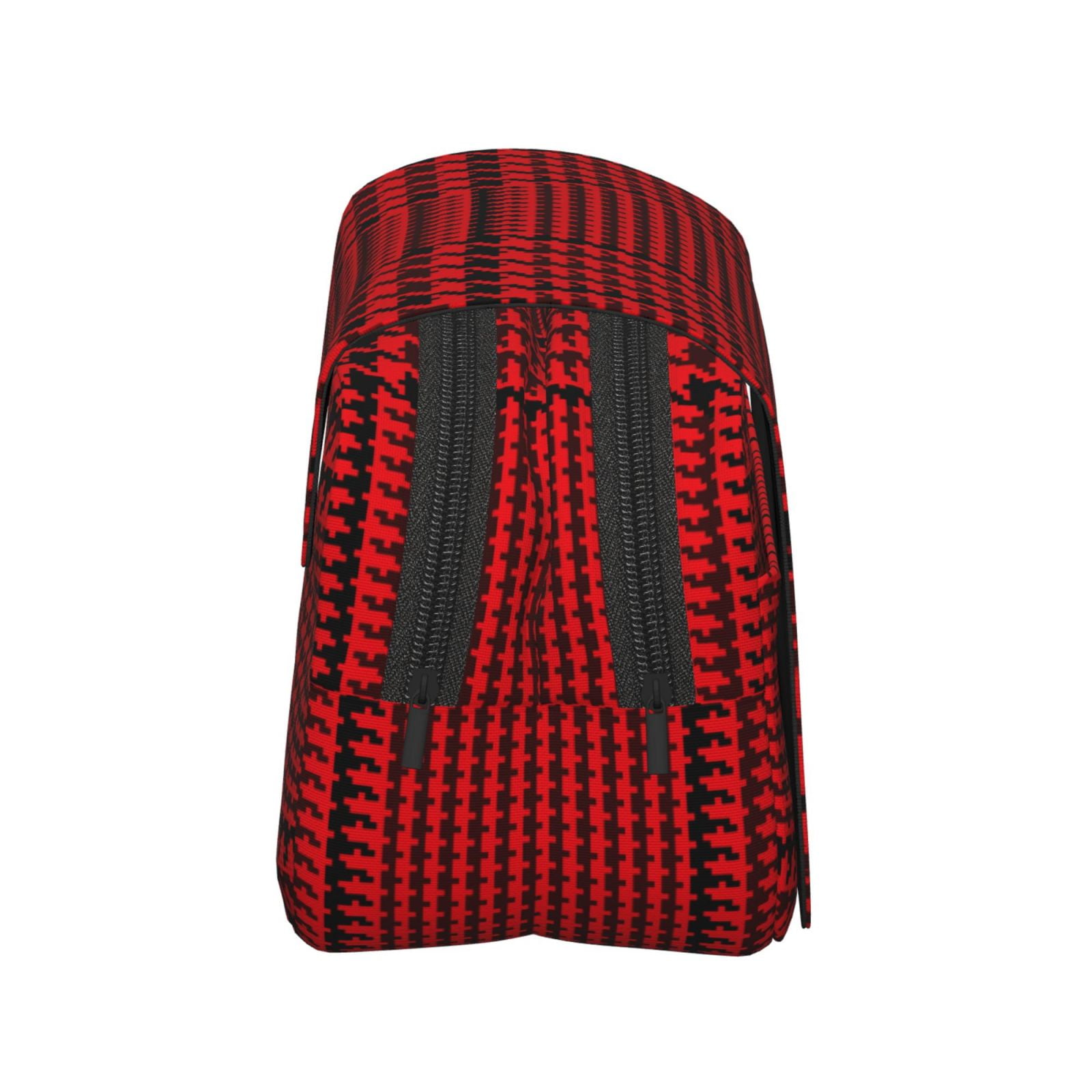Rateoe Red Black Houndstooth Pattern Double Clamshell Pen Case, Storage Organizer with Two Zipper Compartments– Holds Up to 50 Pencils & Pens