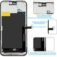 thumbnail image 2 of for iPhone 15 Pro Max Screen Replacement 6.7 Inch, 3D Touch Full HD Display Full Repair Kit, Digitizer Assembly with Tools Set, Tempered Glass, Black, 2 of 7